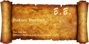 Bakos Bercel névjegykártya